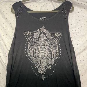 Torrid, used, super soft, boho elephant tank. Plus size 2